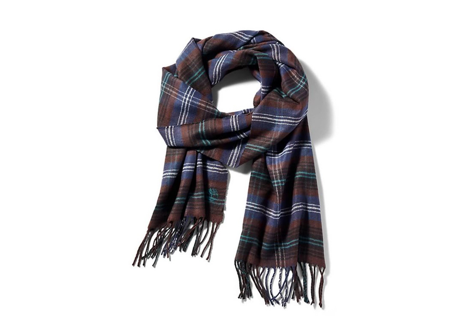 Timberland Haine Plaid Scarf W Embroidery